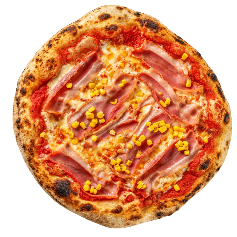 Pizza cu bacon și boabe de porumb